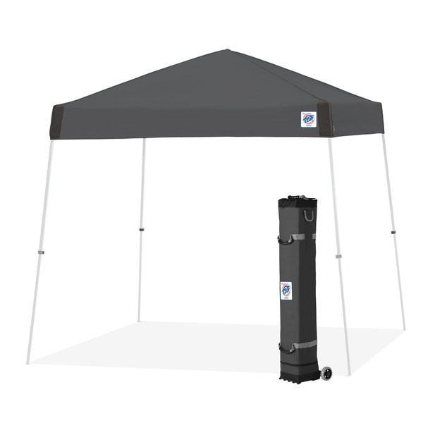 E-Z Up Vista Shelter, 12' W x 12' L, White Steel Frame, Steel Gray Top VS3WH12SG